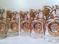 Load image into Gallery viewer, Vintage Christmas 22-Karat Gold Tree Branch and Ornaments Bar Set (Set of 13)
