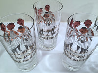 Load image into Gallery viewer, Gay Fad Signed Mid-Century Barbershop Quartet Glasses (Set of 8)
