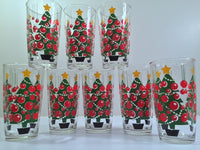 Load image into Gallery viewer, Hazel Atlas Mid-Century Gay Glasses Retro Christmas Trees (Set of 8 With Original Box)
