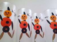 Load image into Gallery viewer, Federal Glass Mid-Century Brown Hey Wait for Me Tall Collins Glasses (Set of 6)
