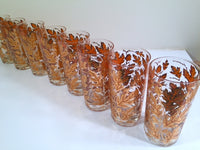 Load image into Gallery viewer, Culver Signed Mid-Century 22-Karat Gold Foliage Glasses (Set of 8)

