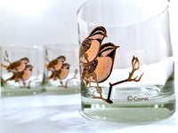 Load image into Gallery viewer, Couroc Signed Mid-Century Chickadee Lowball Glasses (Set of 4)
