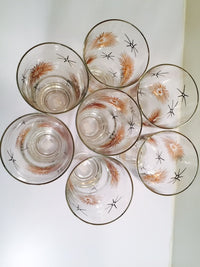 Load image into Gallery viewer, Federal Glass 22- Karat Gold and Black Retro Atomic Collins Glasses (Set of 7)
