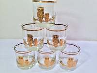 Load image into Gallery viewer, Culver - Signed 22-Karat Gold Retro Owl Old Fashion Glasses (Set of 6)
