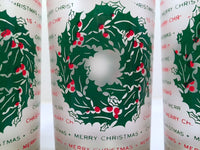 Load image into Gallery viewer, Culver Signed Mid-Century Merry Christmas Wreath Glasses (Set of 7)
