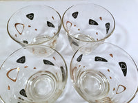 Load image into Gallery viewer, Federal Glass Mid-Century Black and 22-Karat Gold Amoeba Boomerang Old Fashion Glasses (Set of 4)
