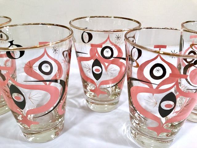 Libbey - Mid-Century I Dream of Jeannie Atomic Glasses (Set of 6)
