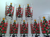Load image into Gallery viewer, Hazel Atlas Mid-Century Gay Glasses Retro Christmas Trees (Set of 8 With Original Box)
