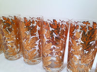 Load image into Gallery viewer, Culver Signed Mid-Century 22-Karat Gold Foliage Glasses (Set of 8)
