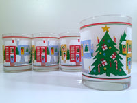 Load image into Gallery viewer, Georges Briard Signed Mid-Century I&#39;ll Be Home For Christmas Double Old Fashion Glasses (Set of 4)
