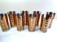Load image into Gallery viewer, Georges Briard Signed Mid-Century Golden Crown Highball Glasses (Set of 8)
