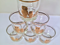Load image into Gallery viewer, Culver - Signed 22-Karat Gold Retro Owl Old Fashion Glasses (Set of 6)
