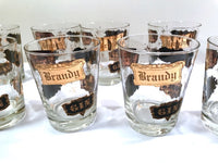 Load image into Gallery viewer, Vintage Black and 22-Karat Gold Liquor Name Double Old Fashion Glasses (Set of 8)
