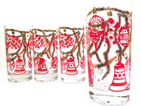 Load image into Gallery viewer, Norman Wolff Co Mid-Century Red and Green Christmas Garland Glasses (Set of 8)
