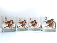 Load image into Gallery viewer, Couroc Signed Mid-Century Chickadee Lowball Glasses (Set of 4)
