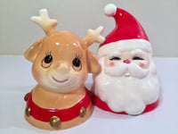 Load image into Gallery viewer, Enesco Vintage Santa and Reindeer Bells
