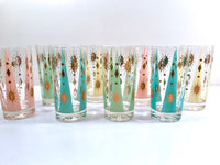 Load image into Gallery viewer, Fred Press Signed Mid-Century Pastel Atomic Burst Highball Glasses (Set of 8)
