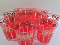 Load image into Gallery viewer, Mid-Century Hollywood Regency 9-Piece Bar Set (8 Double Old Fashion Glasses and Ice Container)
