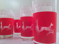 Load image into Gallery viewer, Libbey Mid-Century Reindeer Christmas Glasses - Rare Stock Pattern (Set of 8)
