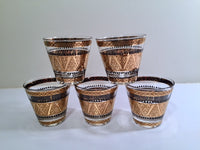 Load image into Gallery viewer, Culver Signed Mid-Century 22-Karat Gold Samoa Rock Glasses (Set of 5)
