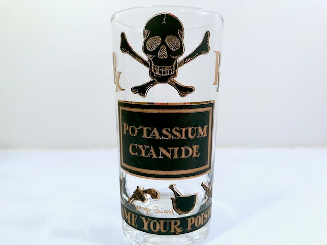 Georges Briard Signed Name Your Poison Single Glass - Potassium Cyanide