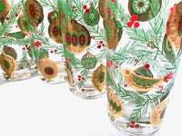 Load image into Gallery viewer, Culver Signed Mid-Century Christmas Tree with Bird and Ornament Highball Glasses (Set of 6)

