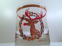 Load image into Gallery viewer, Culver Signed Mid-Century Rudolph The Red Nose Reindeer Old Fashion Glasses - Rare (Set of 8)
