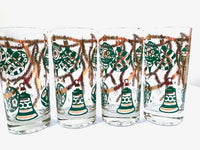 Load image into Gallery viewer, Norman Wolff Co Mid-Century Red and Green Christmas Garland Glasses (Set of 8)
