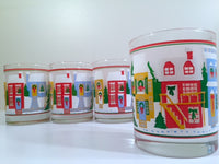 Load image into Gallery viewer, Georges Briard Signed Mid-Century I&#39;ll Be Home For Christmas Double Old Fashion Glasses (Set of 4)
