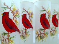 Load image into Gallery viewer, Gay Fad Mid-Century Cardinal and Pine Sprig 9-Piece Bar Set (8 Collins Glasses, Shaker With Lid)
