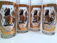Load image into Gallery viewer, Fred Press Signed Mid-Century Trojan Horse Highball Glasses (Set of 4)
