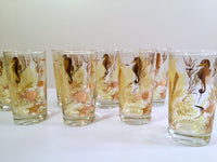 Load image into Gallery viewer, Bartlett Collins - Mid-Century Under the Sea 22-Karat Gold Glasses (Set of 8)
