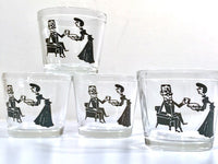 Load image into Gallery viewer, Hazel Atlas Mid-Century Cocktail Time Double Whiskey Glasses (Set of 4)
