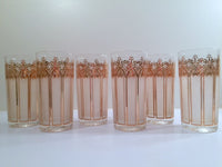 Load image into Gallery viewer, Pasinski Signed Mid-Century 22-Karat Gold and Frosted Highball Glasses (Set of 6)
