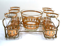 Load image into Gallery viewer, Culver Signed Antigua Mid-Century 22-Karat Gold 8-Piece Bar Set
