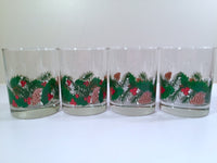 Load image into Gallery viewer, Libbey Pinecone and Holly Double Old Fashion Glasses (Set of 4)
