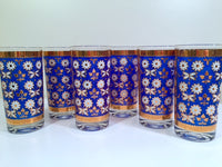 Load image into Gallery viewer, Georges Briard Signed Mid-Century Field of Daisies Highball Glasses (Set of 6)
