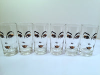 Load image into Gallery viewer, Mid-Century Glamour Gal Face Glasses (Set of 6)
