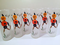 Load image into Gallery viewer, Federal Glass Mid-Century Brown Hey Wait for Me Tall Collins Glasses (Set of 6)
