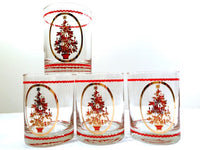 Load image into Gallery viewer, Otagiri Signed Mid-Century Christmas Tree Double Old Fashion Glasses (Set of 4)
