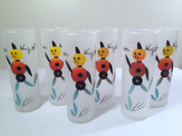 Load image into Gallery viewer, Federal Glass Mid-Century Blue Hey Wait for Me Tall Collins Glasses (Set of 6)
