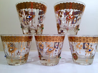 Load image into Gallery viewer, Culver Mid-Century 22-Karat Gold Charm Bracelet Old Fashion Glasses (Set of 5)
