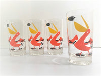 Load image into Gallery viewer, Mid-Century Pelican and Fish Glasses (Set of 4)
