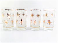 Load image into Gallery viewer, Dominion Glass Mid-Century 22-Karat Gold and White Stars Glasses (Set of 4)

