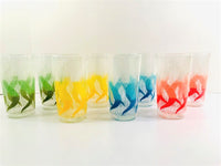 Load image into Gallery viewer, Anchor Hocking Mid-Century Rainbow Swirl Glasses With Carrier (Set of 8)
