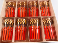Load image into Gallery viewer, Dominion Glass Company Gold and Orange Econo-Pack Glasses (Set of 8)
