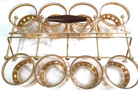 Load image into Gallery viewer, Culver Signed Antigua Mid-Century 22-Karat Gold Rock Glasses (Set of 8) with Atomic Carrier
