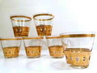 Load image into Gallery viewer, Culver Signed Antigua Mid-Century 22-Karat Gold Old Fashion Rock Glasses (Set of 6)
