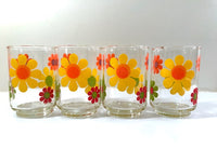 Load image into Gallery viewer, Libbey Mid-Century Retro Flower Power Glasses (Set of 4)
