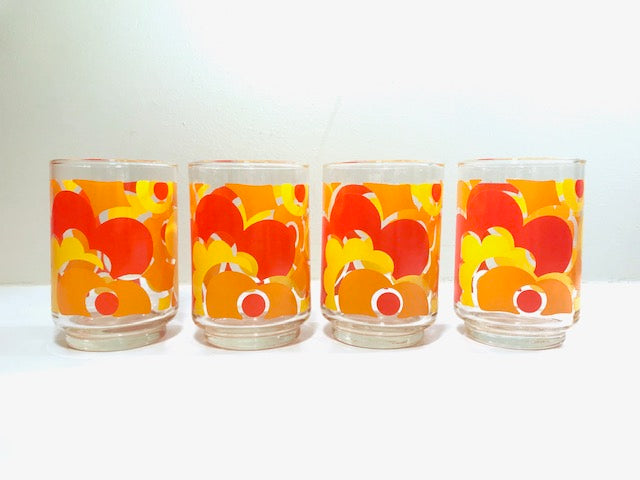 Vintage Mid-Century Anchor Hocking Orange Juice Glasses and